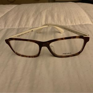 Original Prada VPR 01 V Made in Italy White/Brown Tortoise